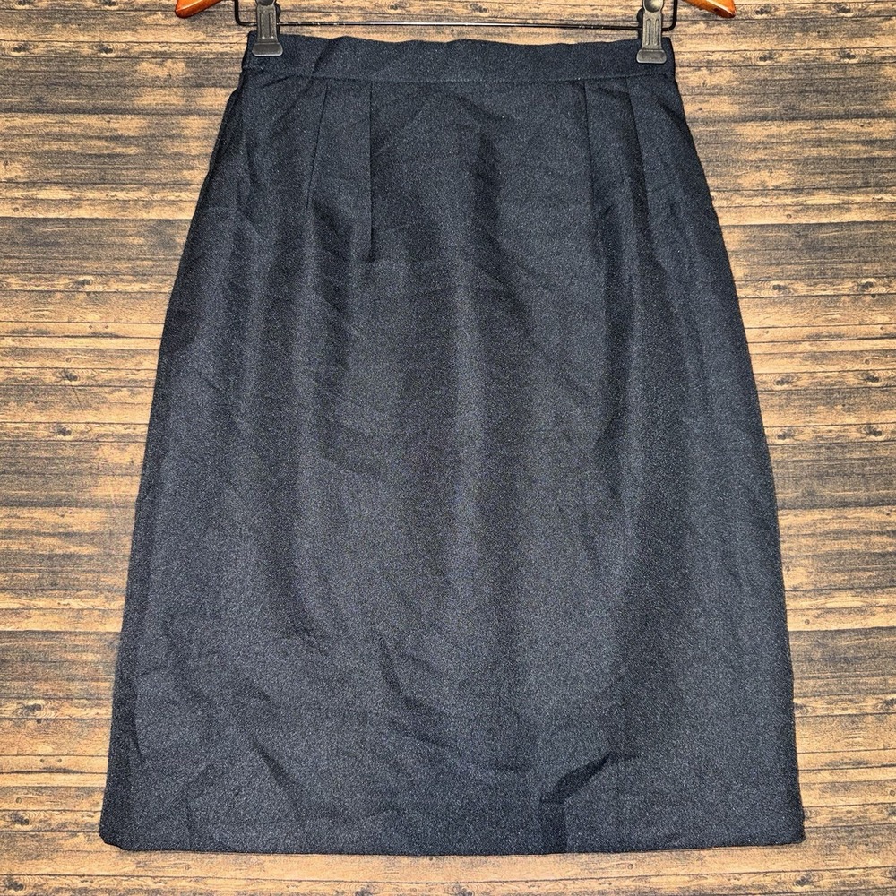 Vintage 80s 90s Jovani Rome New York Women's Black Lined Midi Skirt Size 6